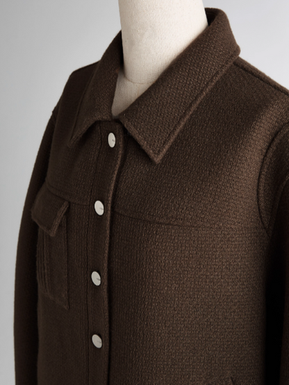 FUSSED Rebel Heiress Wool Blend Jacket – Chocolate Brown FOF-25AW192b