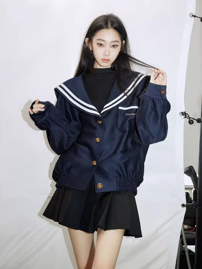 PCH - Vintage Navy Sailor Collar Jacket