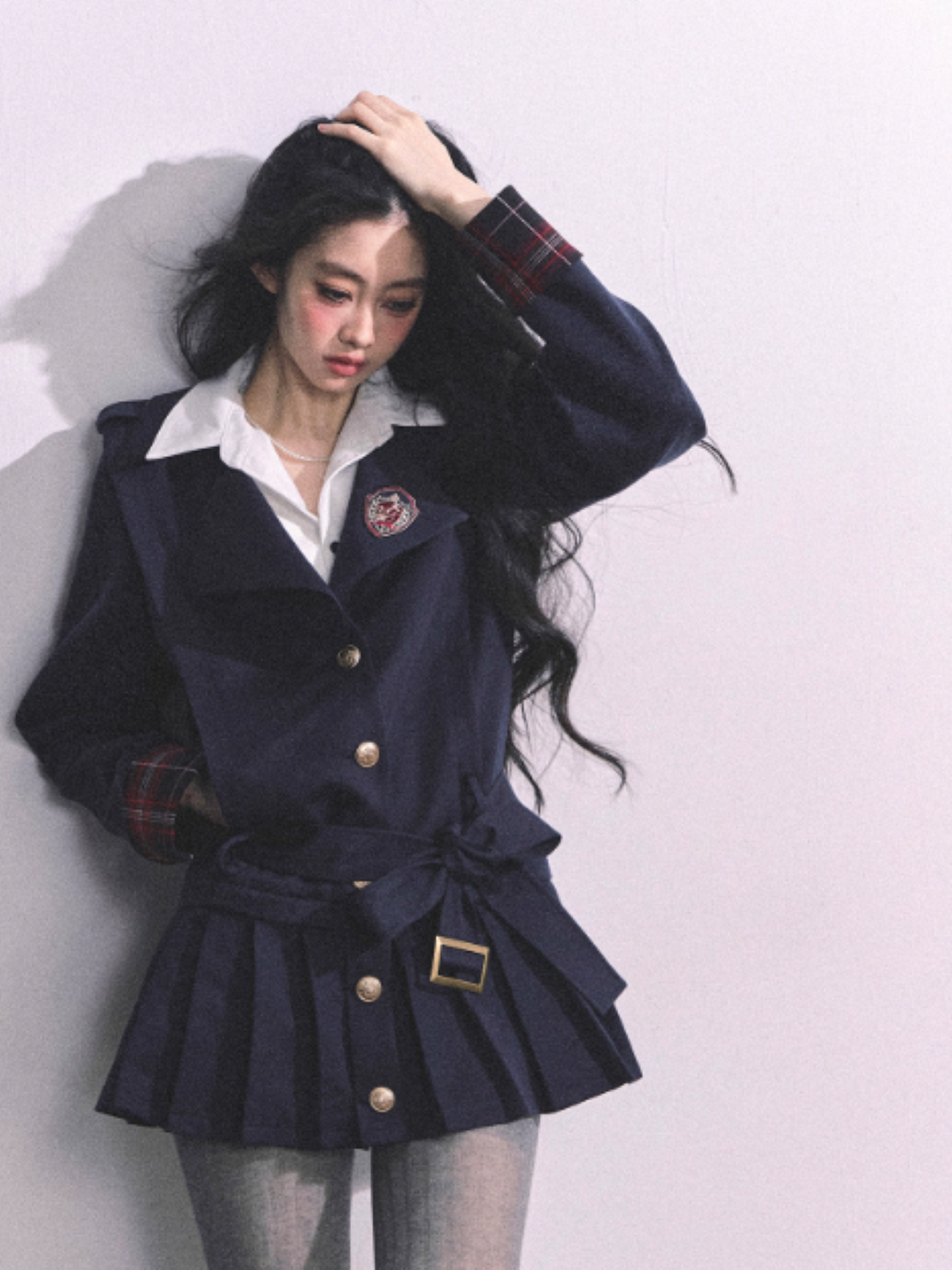 少也眼 Ivy Prep Faux Two-Piece Long Sleeve Dress