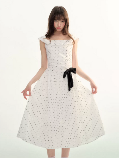 Polka Stardust Off-Shoulder Midi Dress LL2026097