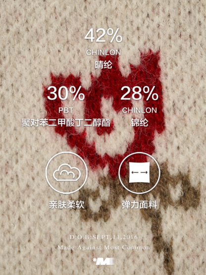 White Knit Cardigan with Apple & Cherry Embroidery WE751