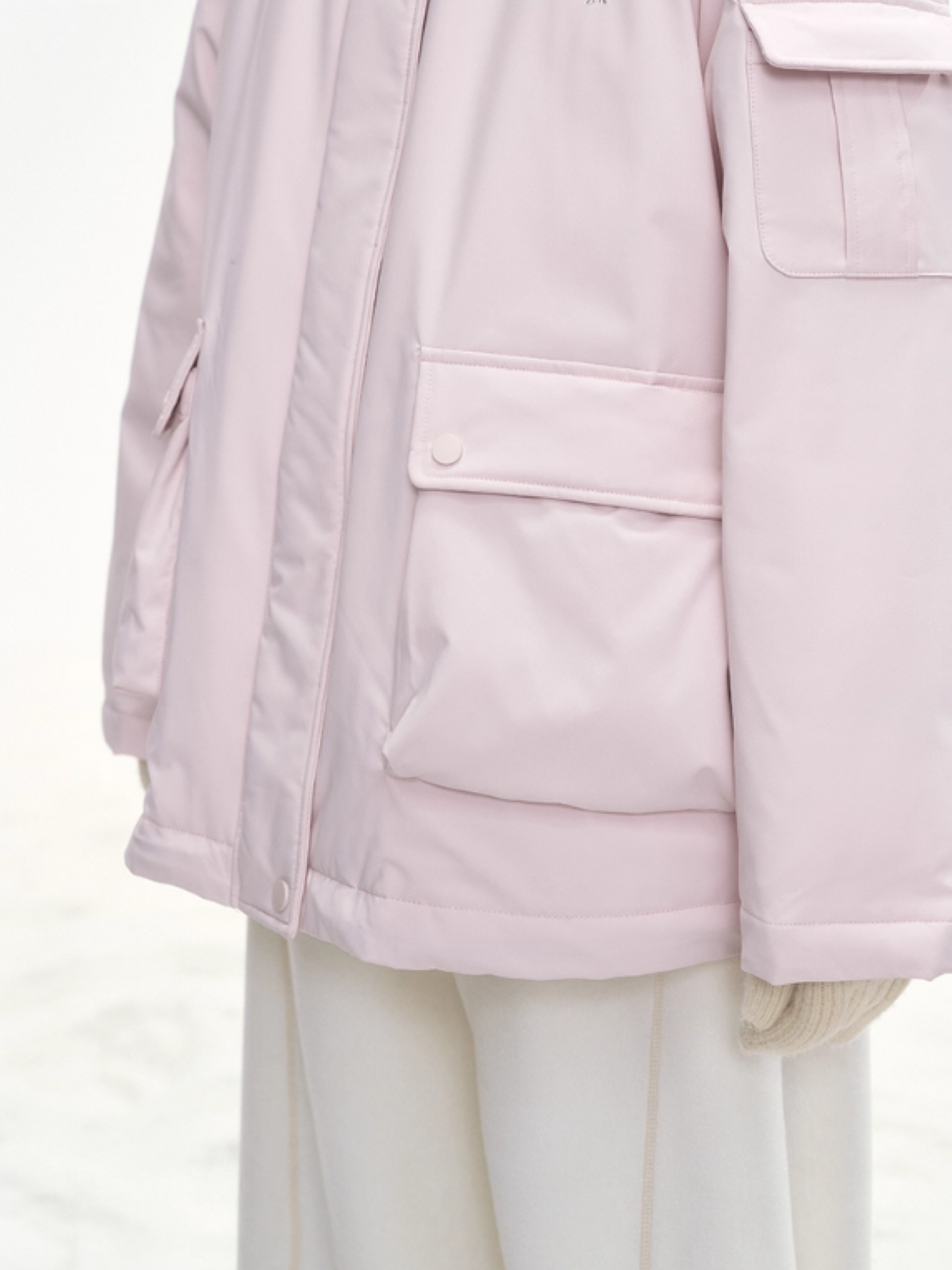"Winter Serenade" Detachable Fur-Trim Parka – Sakura Pink LL2025315