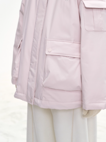 "Winter Serenade" Detachable Fur-Trim Parka – Sakura Pink LL2025315