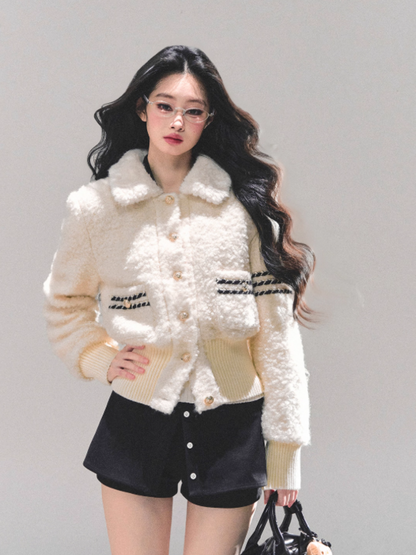 让她降临 “Soft Whisper” Shearling Fleece Jacket
