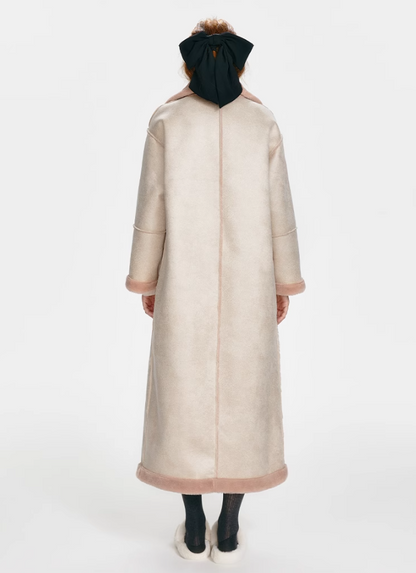 Peach Puff Lambswool Long Coat