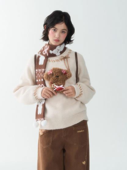 罐头士多所 - Peter Bunny & Pom-Pom Pup Sweater – Cute Oversized Knit Pullover for Fall