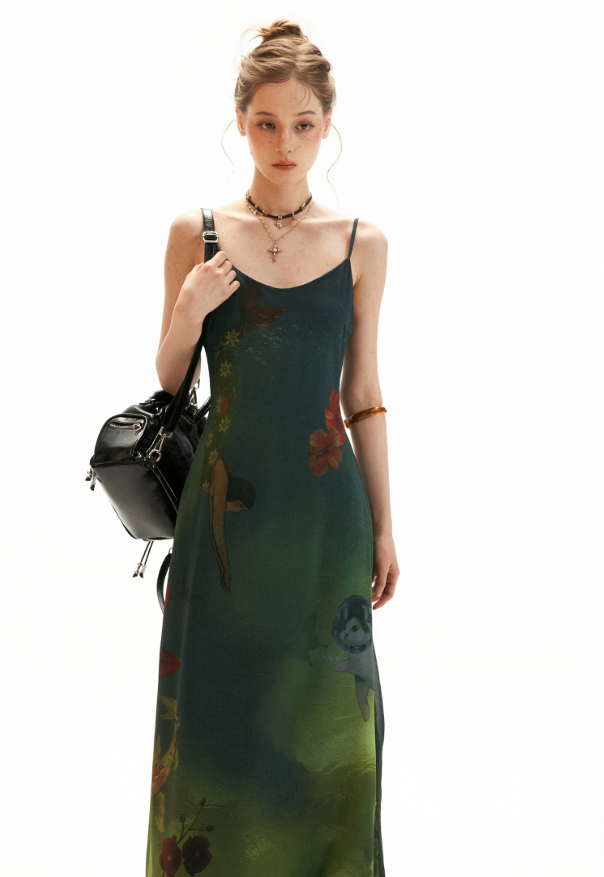 Enchanted Ocean Garden Floral Maxi Dress WE986