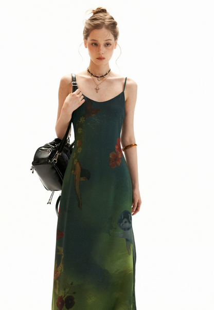 Enchanted Ocean Garden Floral Maxi Dress WE986