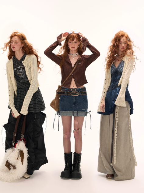 MAMC - Striped Knit Multi-Button Cardigan