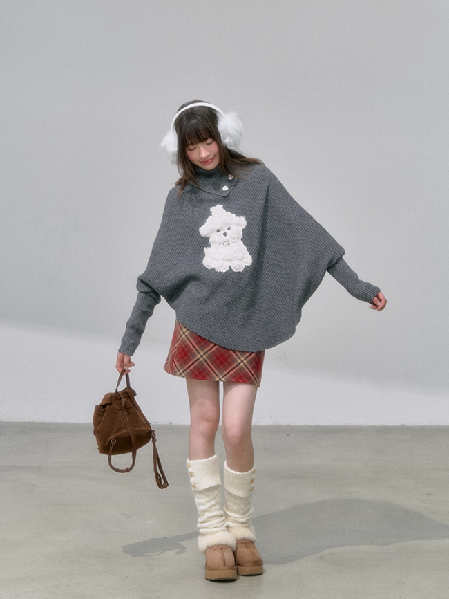 '经纬绘色' Plaid Wool Pencil Skirt
