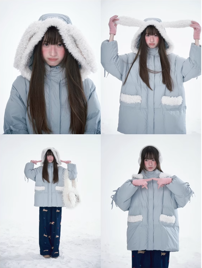 林雪仪 - Haze Blue Rabbit Ear Jacket