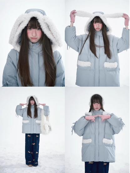 林雪仪 - Haze Blue Rabbit Ear Jacket