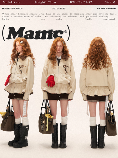 MAMC - Off-White Detachable Fur Collar Utility Jacket WE855