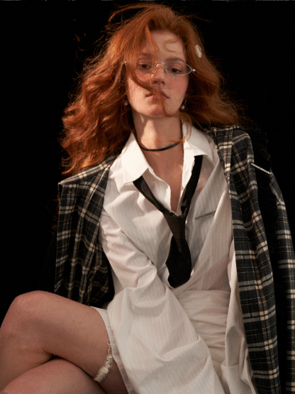 The Designer-Tie White Shirt Dress WE853