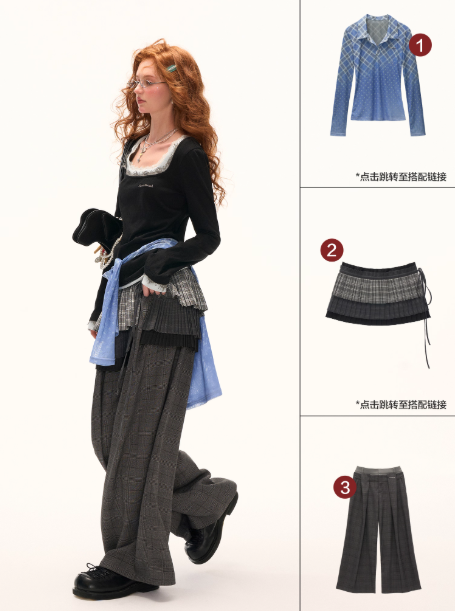 MAMC - Layered Lace Trim Long Sleeve T-Shirt (Black)