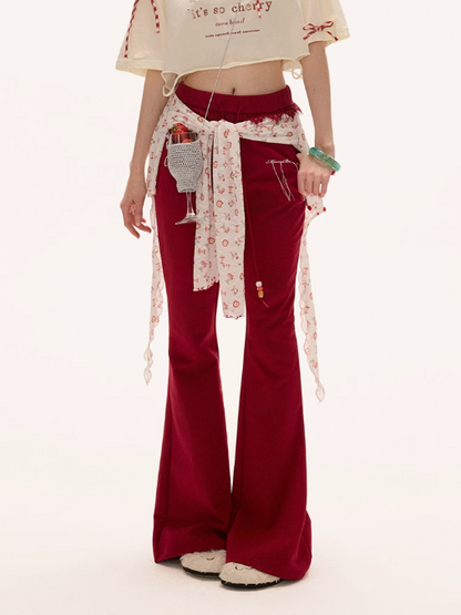 MAMC - Low-Waist Drawstring Flared Pants – American Retro Style