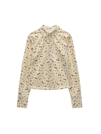 MAMC - Full Dog Print Long-Sleeve Shirt WE806