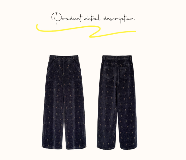 Zzouu - Embroidered Corduroy Pants