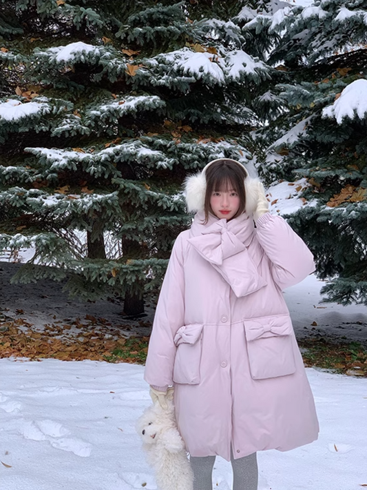 古静海 - "About Bow" Feather Down Jacket (with scraf)