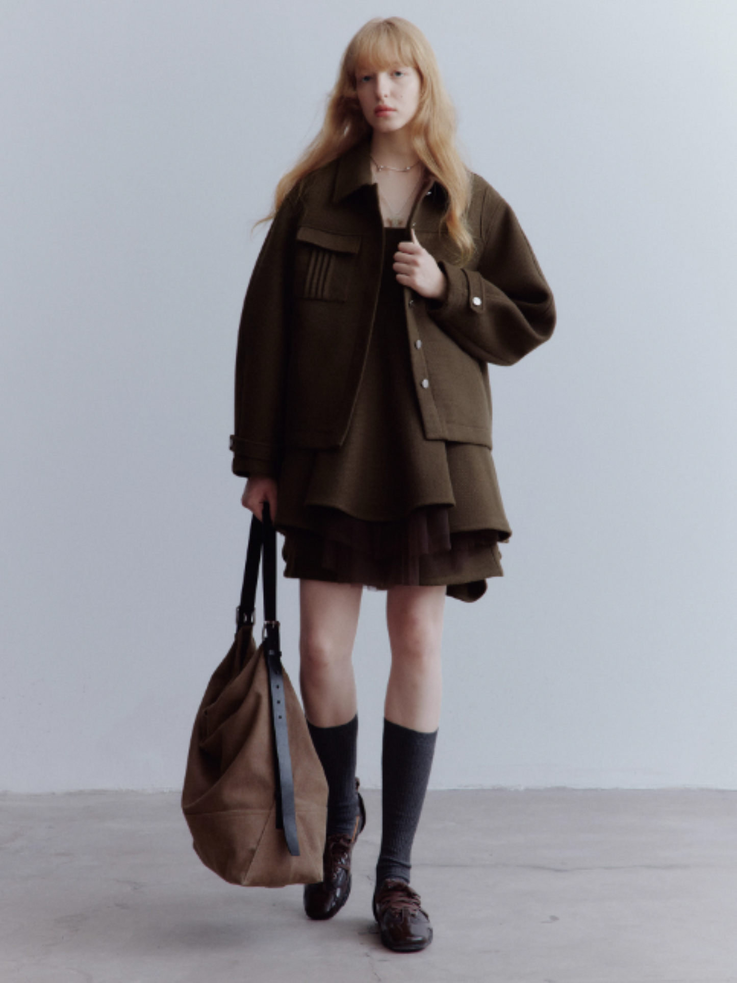 FUSSED Rebel Heiress Wool Blend Jacket – Chocolate Brown FOF-25AW192b