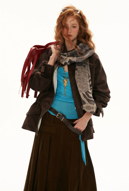 MAMC - Leopard Print & Zebra Stripe Textured Scarf Shawl