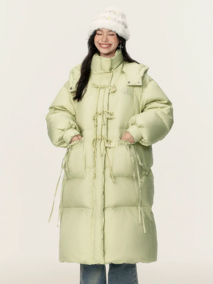 EPTISON - Vanilla Green Long White Duck Down Coat