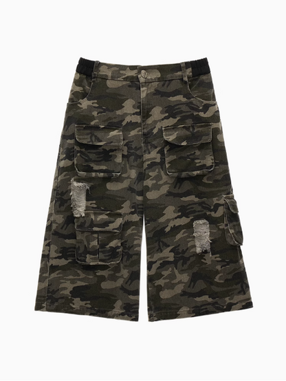 MAMC - Camo Utility Denim Shorts