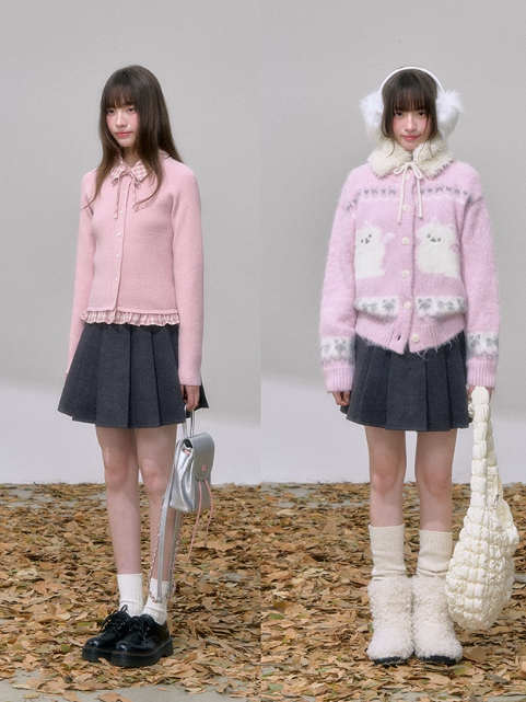 “青衫褶” Miu-Inspired Gray High-Waisted Pleated Skirt