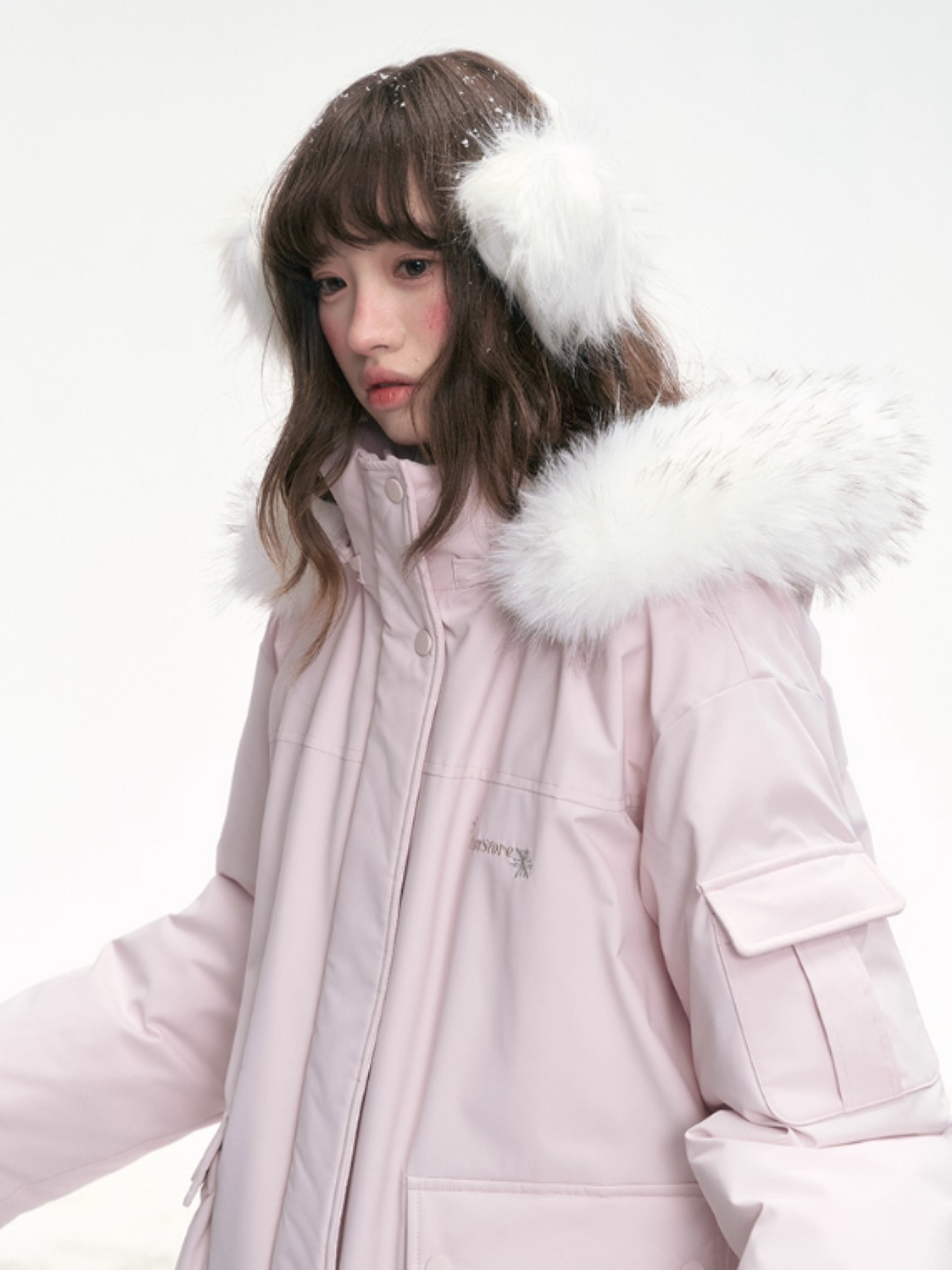 "Winter Serenade" Detachable Fur-Trim Parka – Sakura Pink LL2025315