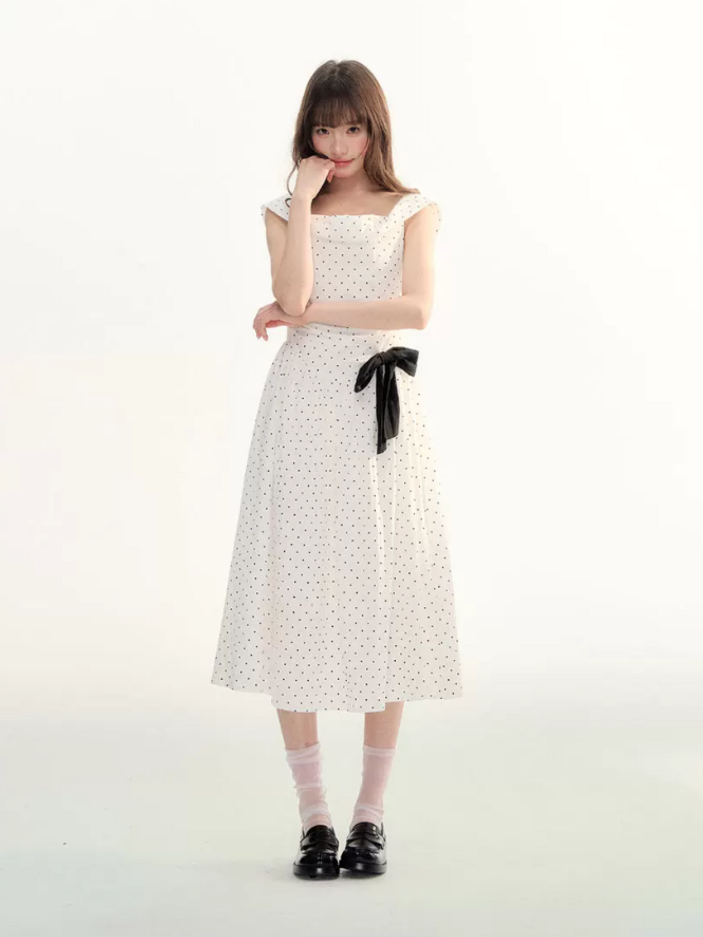 Polka Stardust Off-Shoulder Midi Dress LL2026097
