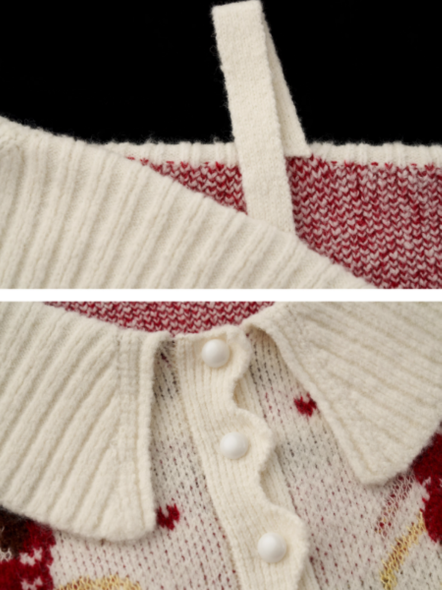 MAMC - Two-Way Hoop Neck Sweater Cardigan