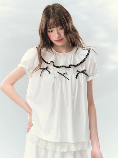 “Creamy Sweet Cocoa” Puff Sleeve Skirt Set SJ2026130