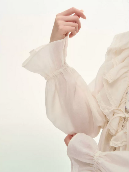 Camellia Mist Ruffle Cardigan & Mini Skirt Set WW2026107