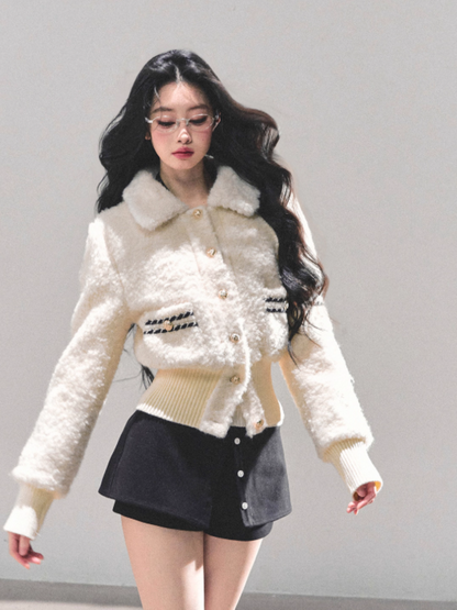 让她降临 “Soft Whisper” Shearling Fleece Jacket