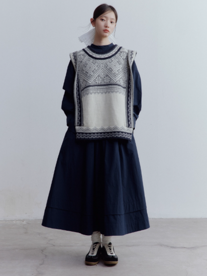 FUSSED Strange Circus Fair Isle Wool Vest FOF-25SS163
