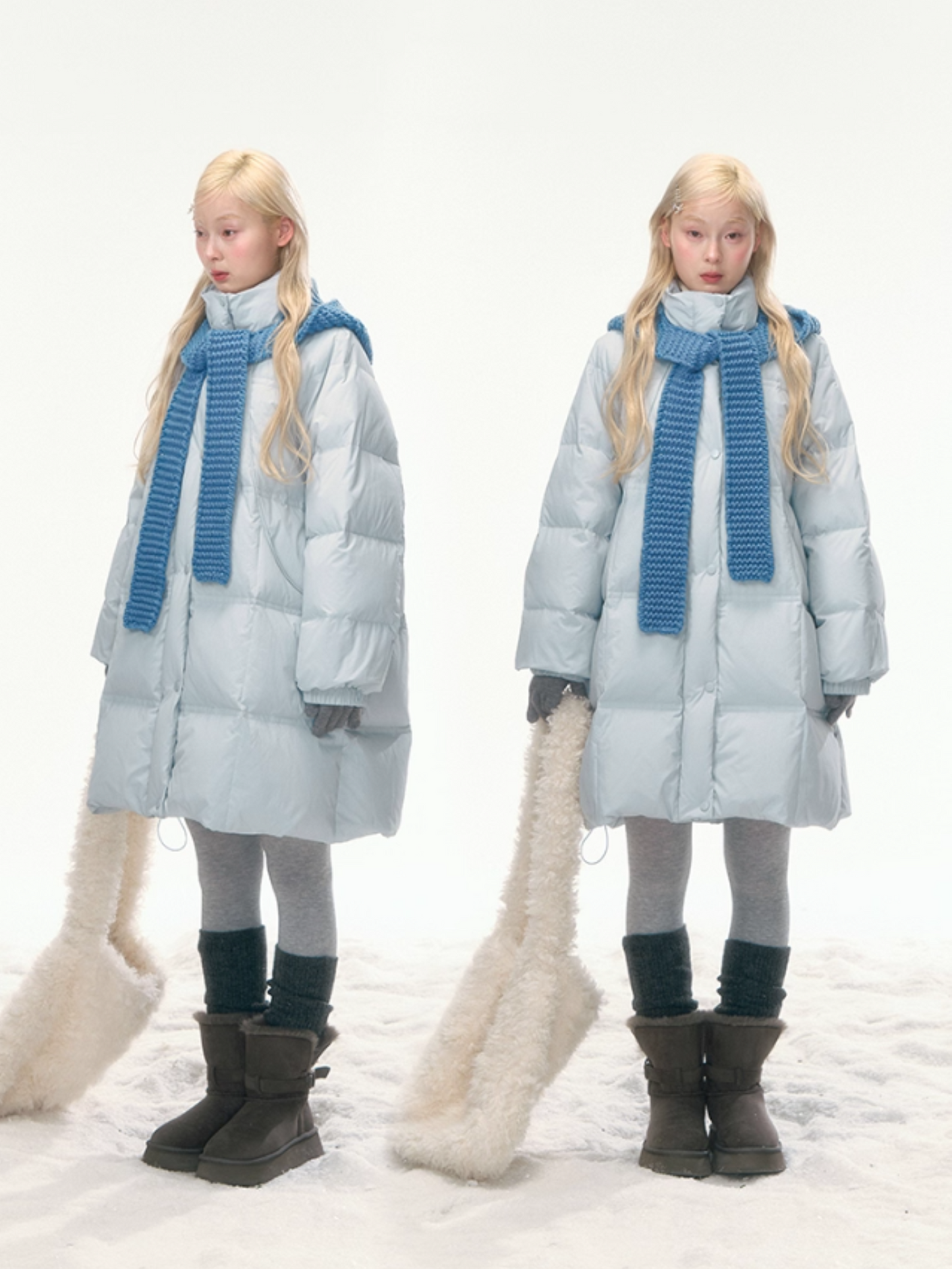 "Bluebell Snowtrace" Clear Sky Blue Down Jacket LL2025461