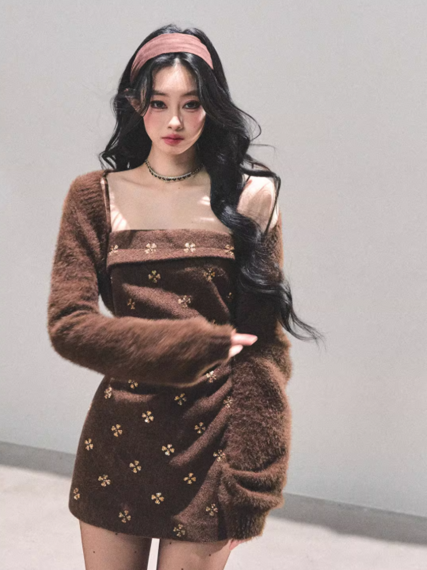 "海棠花未眠" Autumn Glow Spaghetti Strap Dress
