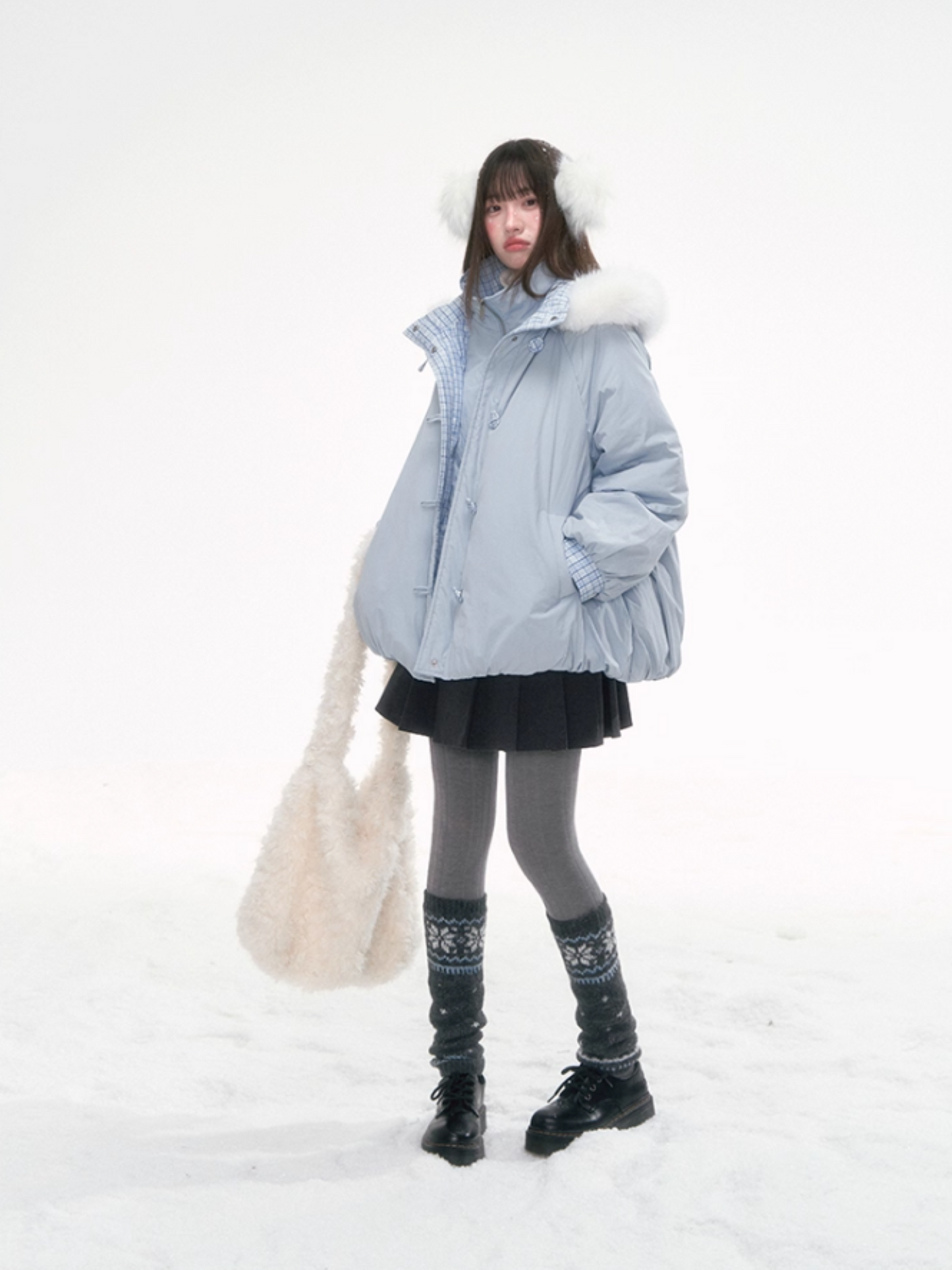 '雪夜星海' Snowflake Jacquard Knit Leg Warmers