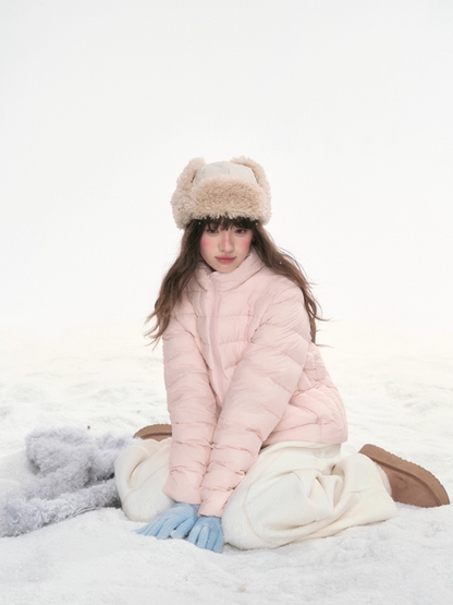 Basic-Warm 2.0 Graphene Ribbed Goose Down Jacket – Baby Pink SJ2025323