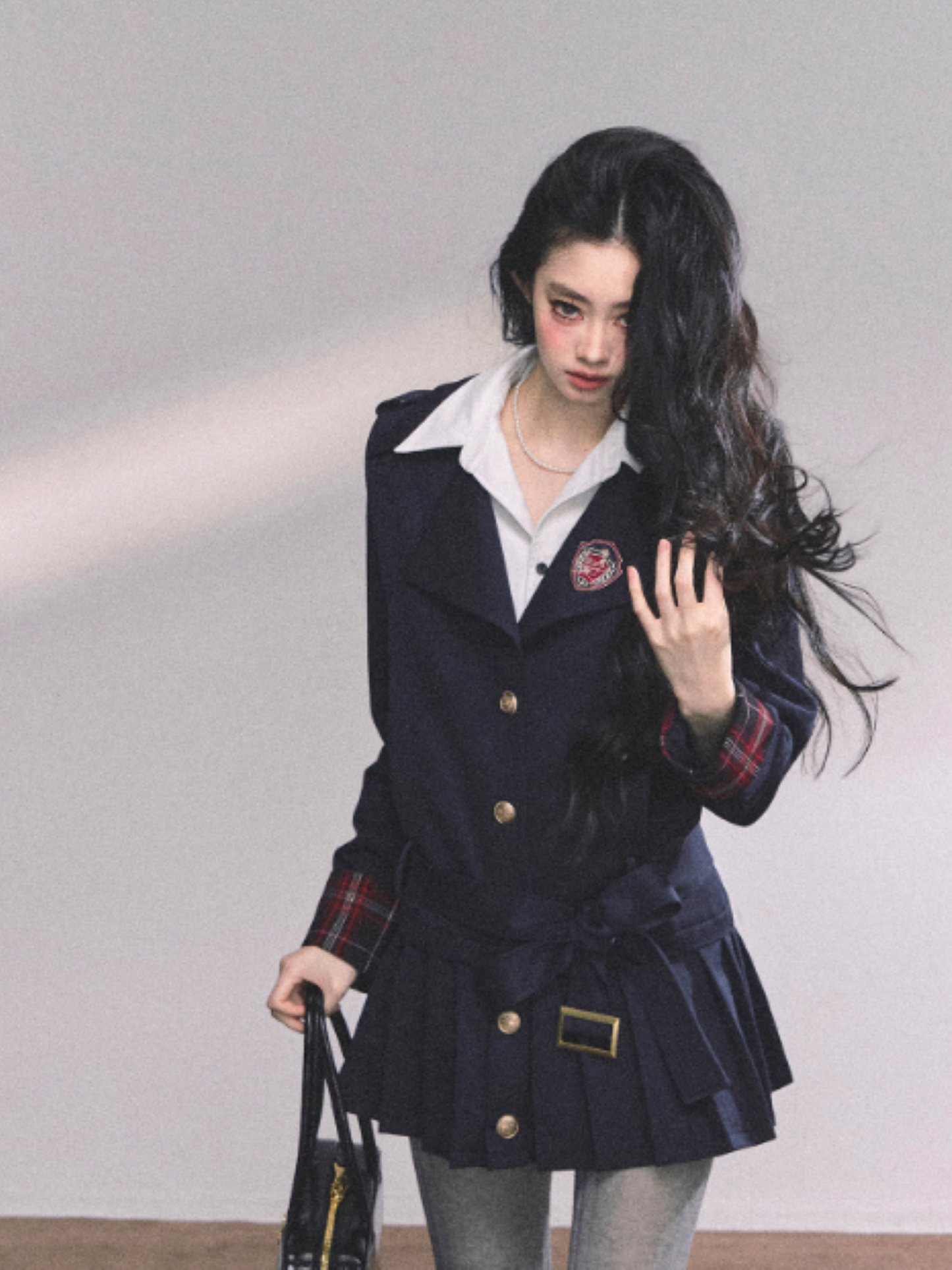 少也眼 Ivy Prep Faux Two-Piece Long Sleeve Dress