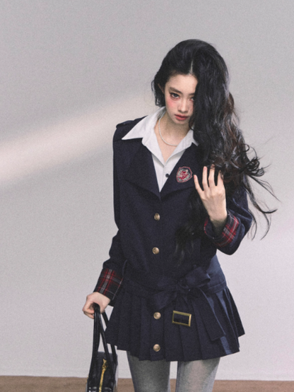 少也眼 Ivy Prep Faux Two-Piece Long Sleeve Dress