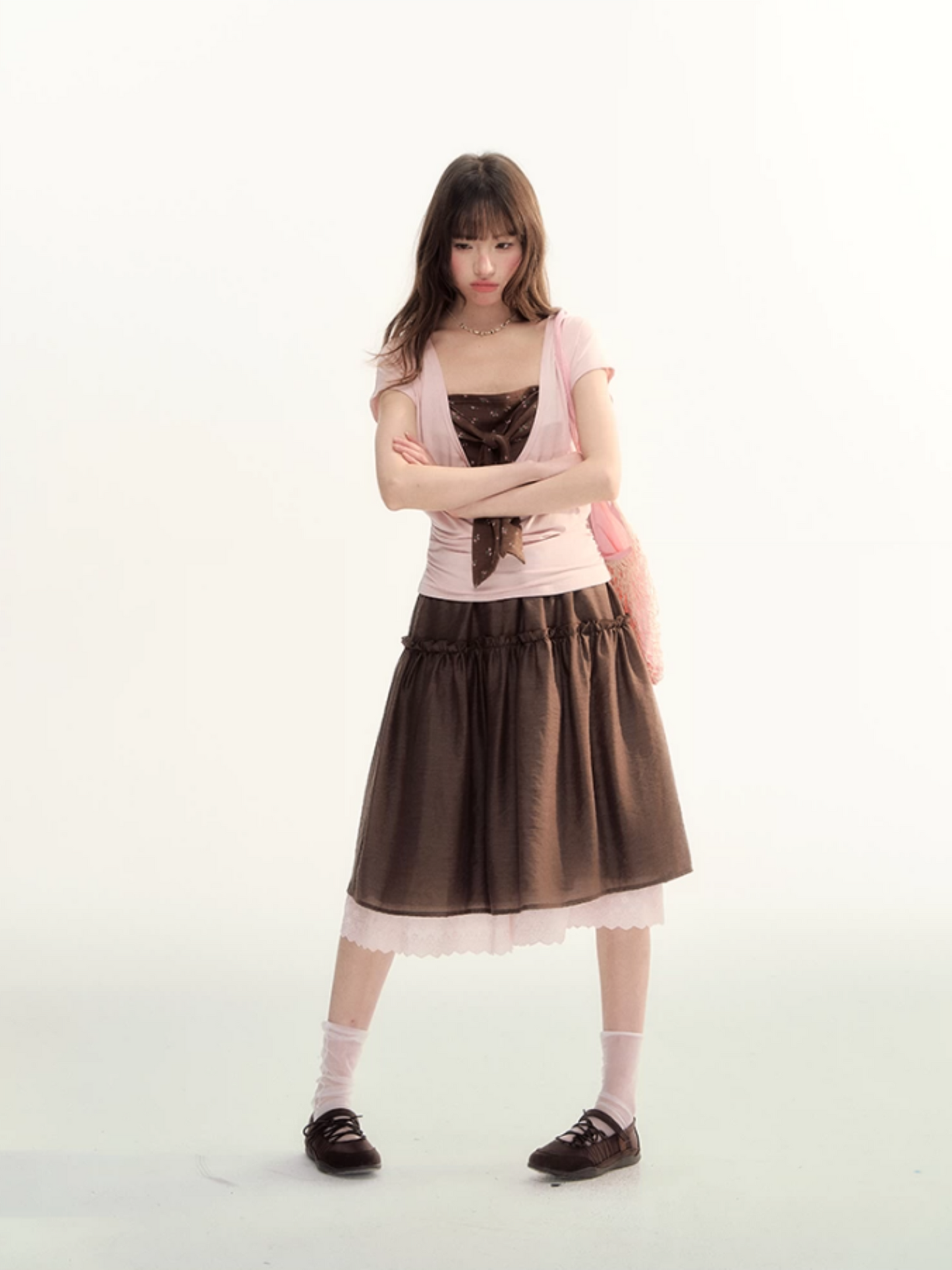 Blush & Cocoa Bow Cami Top Set LL2026072