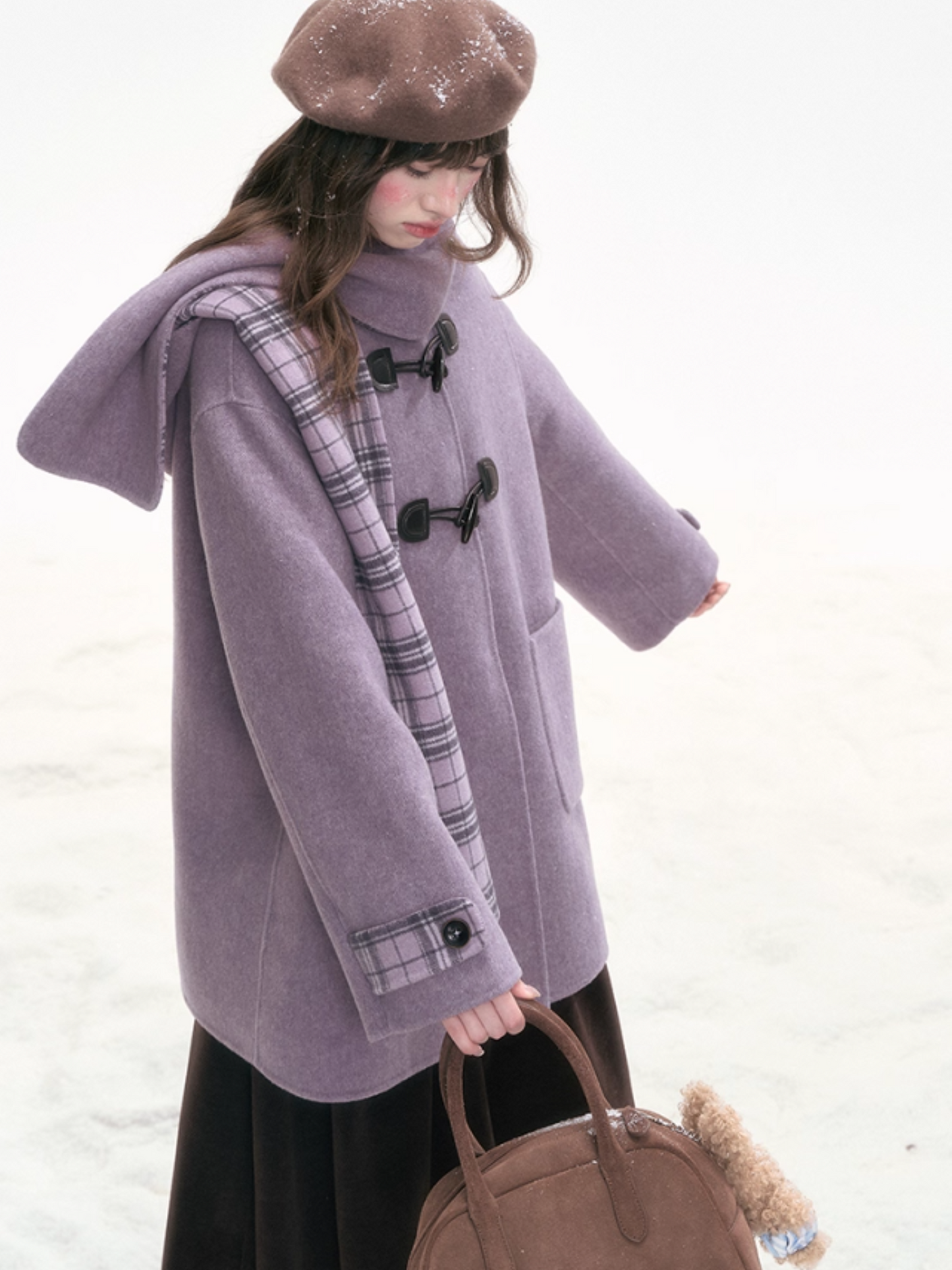 "Taro Mist" Lavender Wool Coat LL2025320