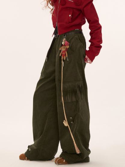 MAMC - Fringe Corduroy Cargo Pants (Army Green)