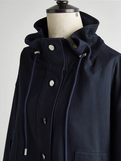 FUSSED Blues Prussian Blue Workwear Jacket – Dusky Blue Cotton FOF-25SS162