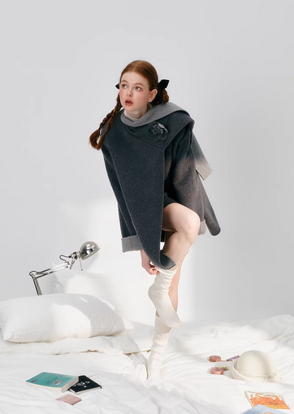Grey Double-Sided Cap Coat