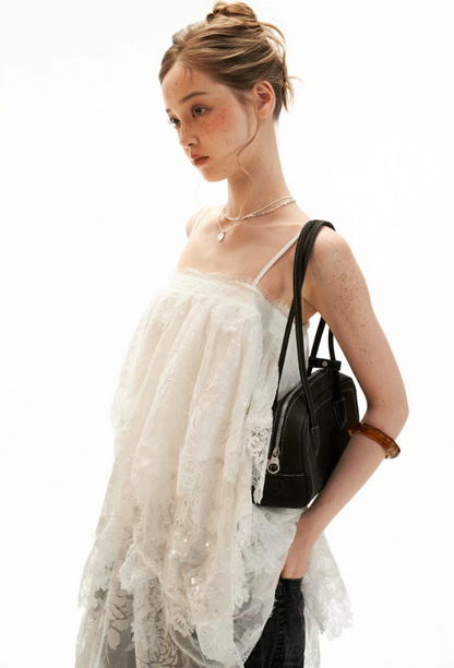 Ethereal White Lace Tiered Mini Dress WE996