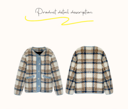 Zzouu - Blue Coffee Imitation Fur Jacket