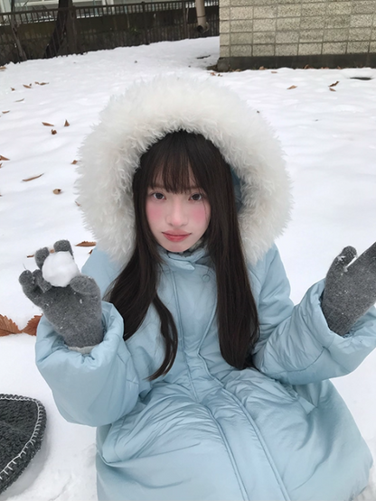 罐头士多所 Winter Balloon Silhouette Puffer Coat with Detachable Hood
