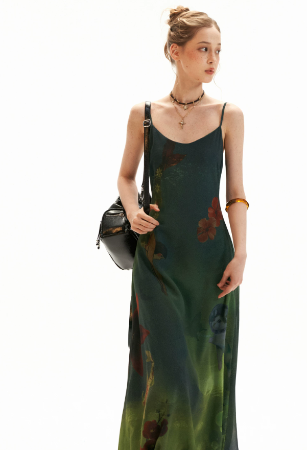 Enchanted Ocean Garden Floral Maxi Dress WE986